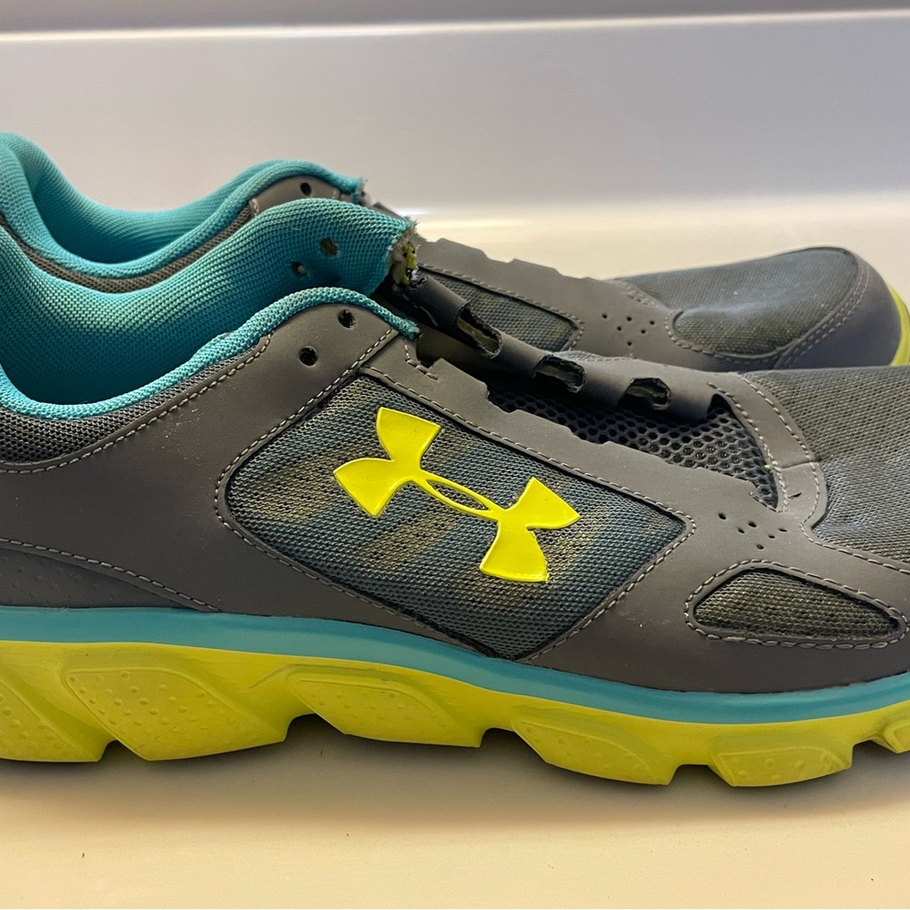 Under Armour Kids Gray and Yellow Running Shoes